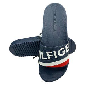NWT TOMMY HILFIGER AUTHENTIC MEN'S NAVY BLUE SLIP ON SLIDES SANDALS SIZE 7